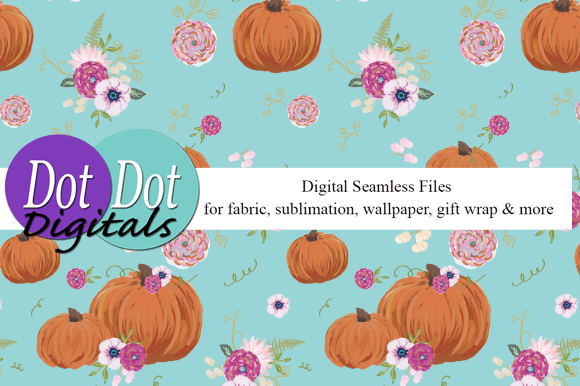 A Guide to the Fall Floral with Pumpkins 4 Colorways Digital Pattern