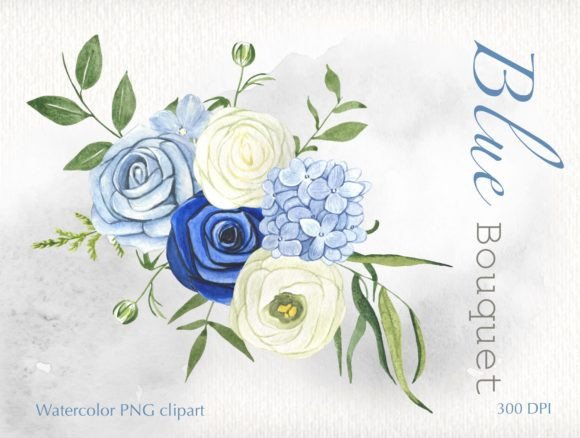 Evaluating the Watercolor Blue Floral Bouquet Clip Art: Use Cases and Design Alternatives