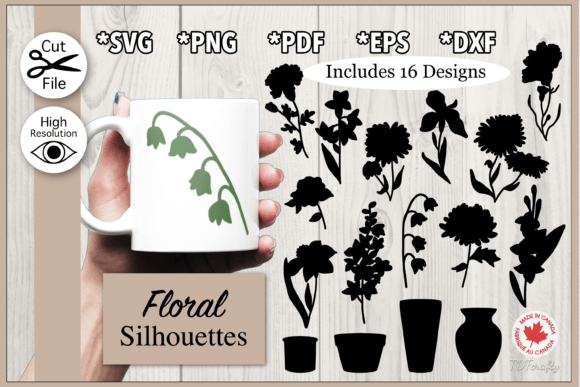 Floral Pots Silhouette Bundle: A Design Asset Overview