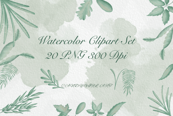 Green Watercolor Florals: Clipart for Creative Projects