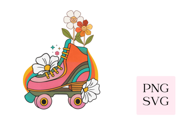 Retro Floral Roller-skate Design Files for Creators