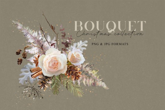 The Art of Digital Florals: A Christmas Rose Bouquet for Creative Projects