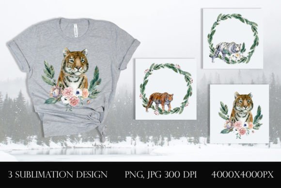 The Artistic Fusion: Watercolor Sublimation Tiger Florals and Contemporary Design