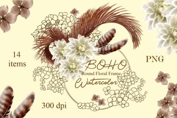 The Round Boho Floral Frame with Dahlias: A Strategic Asset for Modern Creators