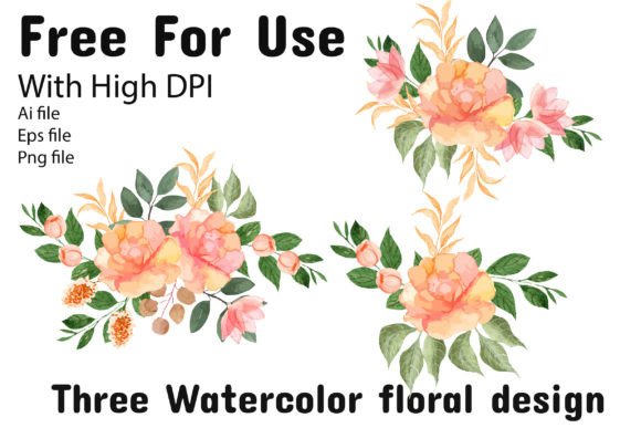 Watercolor 3 Floral Bouquet: Free Clip Art for Creators