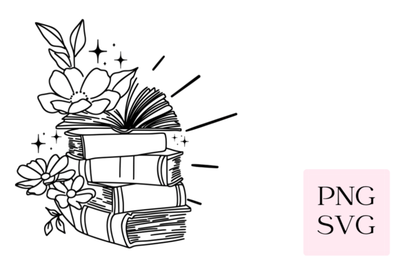 Your Creative Companion: The Floral Book Stack SVG PNG Design