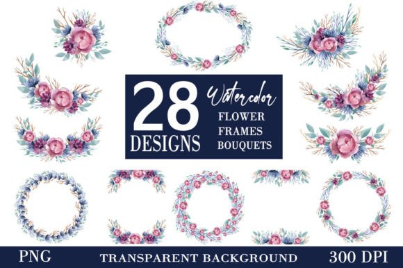 Your Creative Toolkit: Watercolor Floral Frames Collection